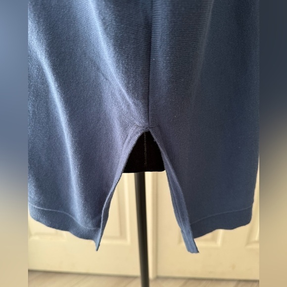 Wynne Layers XS Cardigan Blue White Button Front Sweater 100% Cotton Oversized - Picture 5 of 11